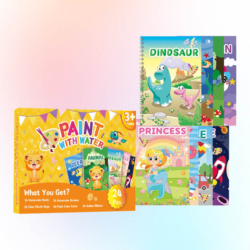 Juego de 24 libros para colorear de acuarela de bolsillo