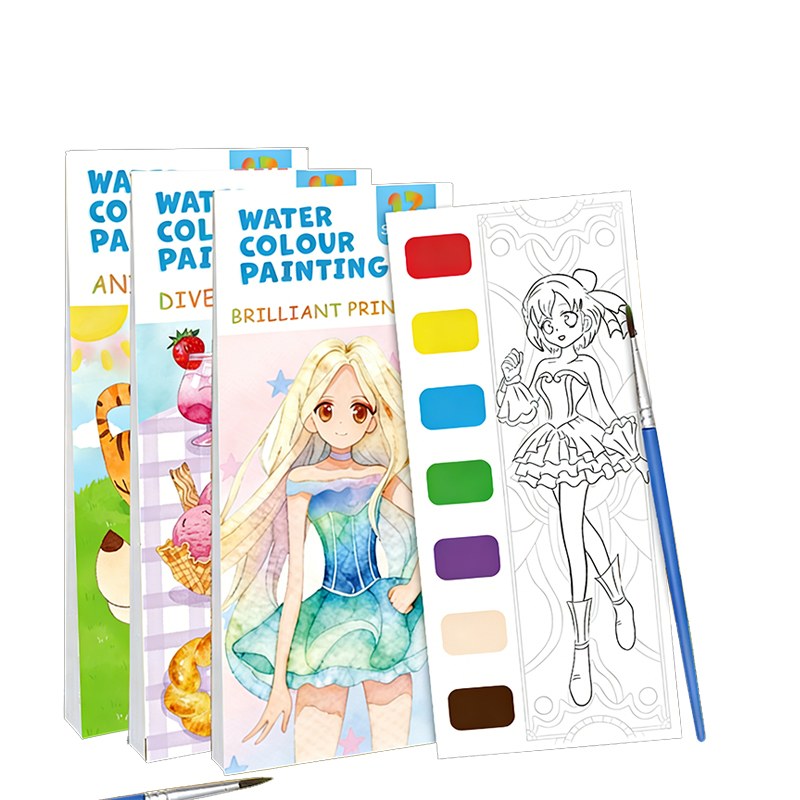 Libro de pintura de acuarela de tapa dura con pintura incorporada