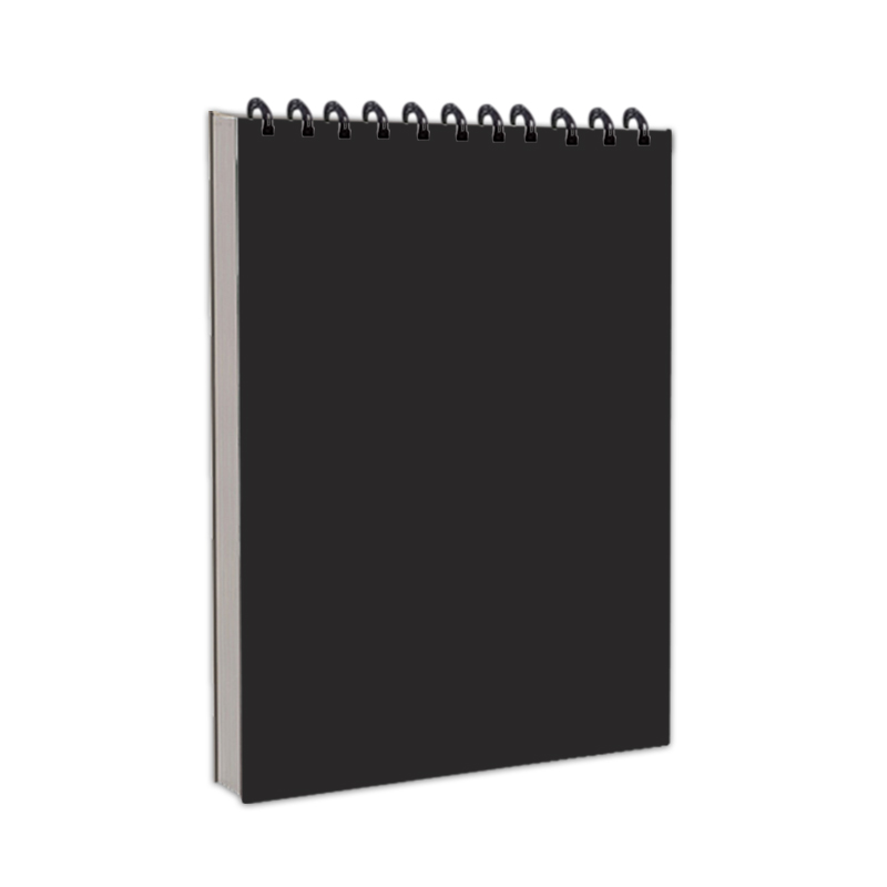 Cuaderno de bocetos con cubierta negra pura