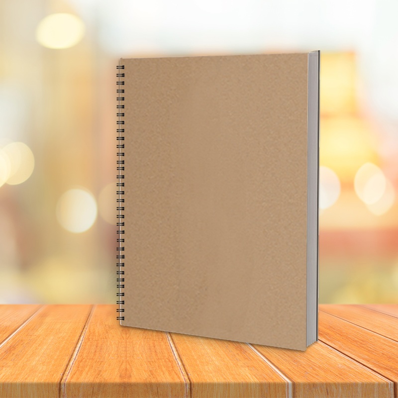 Cuaderno de bocetos de papel Kraft en espiral lateral